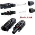 thumbnail image 4 of 10 Pairs MC4 Connectors Male/Female for Solar Panel Systems, Waterproof - Black, Compatible with Photovoltaic Cables, 4 of 5