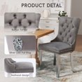 thumbnail image 4 of DONICK Velvet Upholstered Dining Chairs , Kitchen & Dining Room Chairs, Nailheads Tufted, Soft, Solid Wood Frame (Grey Silver, Set of 2), 4 of 12