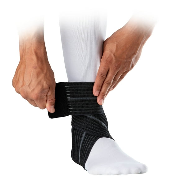 McDavid Sport Injury and Pain Relief Compression Black Ankle Sleeve with Wrap Support Large/Extra-Large