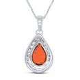 thumbnail image 3 of Pear & Round Cut White Cubic Zirconia Teardrop Pendant Necklace In 14k White Gold Plated 925 Sterling Silver With 18" Chain, 3 of 6