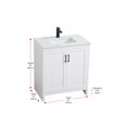 thumbnail image 2 of Elegant Kitchen and Bath Finnley 30 Inch Single Bathroom Vanity In White, 2 of 13