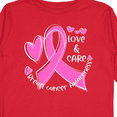 thumbnail image 4 of Inktastic Love, Care, Cure Breast Cancer Awareness Pink Ribbon Boys or Girls Long Sleeve Toddler T-Shirt, 4 of 5