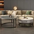 thumbnail image 3 of Mesa De centro De suelo nórdico, diseño De centro móvil, mesa De centro elegante y moderna, muebles De salón, 3 of 4
