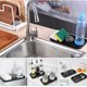thumbnail image 3 of Silicone Sponge Holder Kitchen Sink Storage Tray Dish Rack Soap Dispenser, Brush Spoon Holder, Dishwashing Accessories - Black, 3 of 4