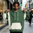 thumbnail image 2 of TOMVIGX Mens Contrast Color Spliced Hooded Sweatshirt Casual Drawstring Pullover Hoodie Long Sleeve Sport Tops with Front Pocket L, 2 of 6