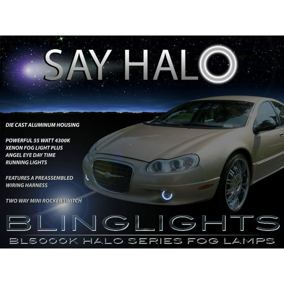 For 2002 2003 2004 Chrysler Concorde Halo Foglamps Angel Eye Foglights Driving Fog Lamps Lights Kit