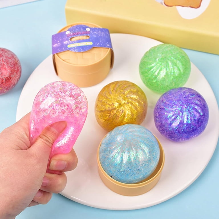 Glitter Dumpling Squishy Sorpresa, Juguete Sensorial Antiestrés De Rebote Lento Con Purpurina, Textura De Bollo Gigante, Ideal Para Niños Y Adultos, Unos 8.5 Cm