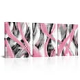 thumbnail image 2 of Canvas Print Wall Art Set Black & Pink Watercolor Lines Abstract Shapes Illustrations Modern Art Geometric Pink Lines for Living Room, Bedroom, Office - 12"x16"x3, 2 of 9