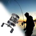 thumbnail image 3 of W300L/W300R Baitcasting Fishing Reel Drum Wheel 5.0:1 Gear Ratio Bearing Fish Line Reel Star Drag System Aluminum Side L, 3 of 9