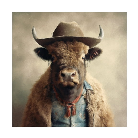 Canvas Wall Art - Sean Parnell 'Buffalo Bill' Wall Art for Living Room, Bedroom, or Office DÃ©cor by Trademark Fine Art - 14 x 14 Inches