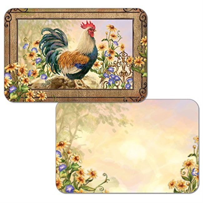 Lunarable Mothers Day Place Mats Set of 4 Pale Yellow Vermilion and Brown Washable Fabric Placemats for Dining Room Kitchen Table Decor Illustration of a Chicken Family with Little Chicks 