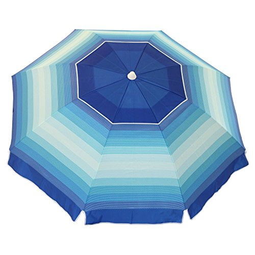Nautica 7 Foot Tilting Beach Umbrella (Various Colors) (Blue Stripe)