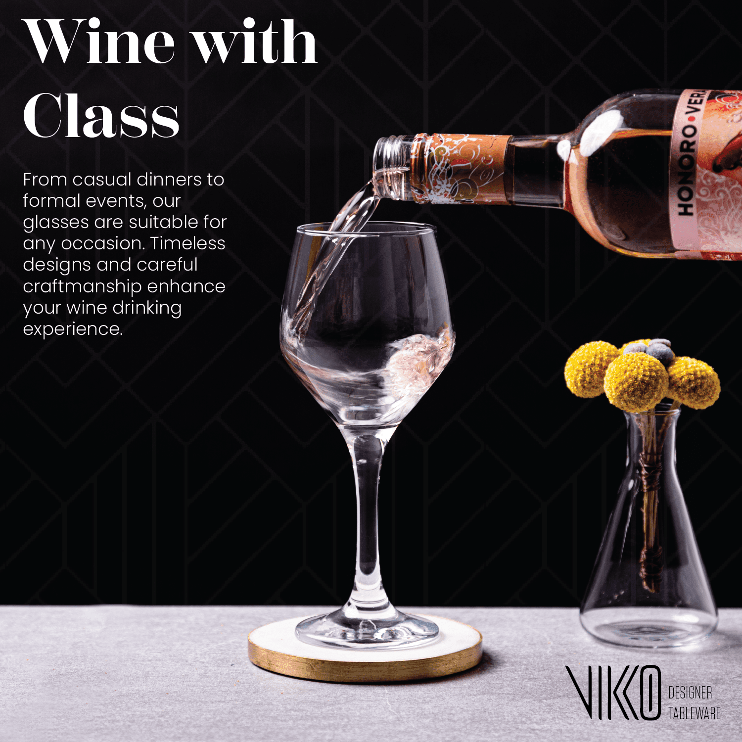Vikko Small Wine Glasses, 8.75 Ounce | Perfect for Parties, Weddings, and Everyday – Thick and Durable Construction – Set of 12 Dishwasher Safe Wine Glasses