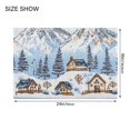thumbnail image 4 of Yayeee Bath Rug for Bathroom Floor Non Slip Rectangle Fluffy Soft Absorbent Mat, 16"x24", Winter Village, 4 of 7