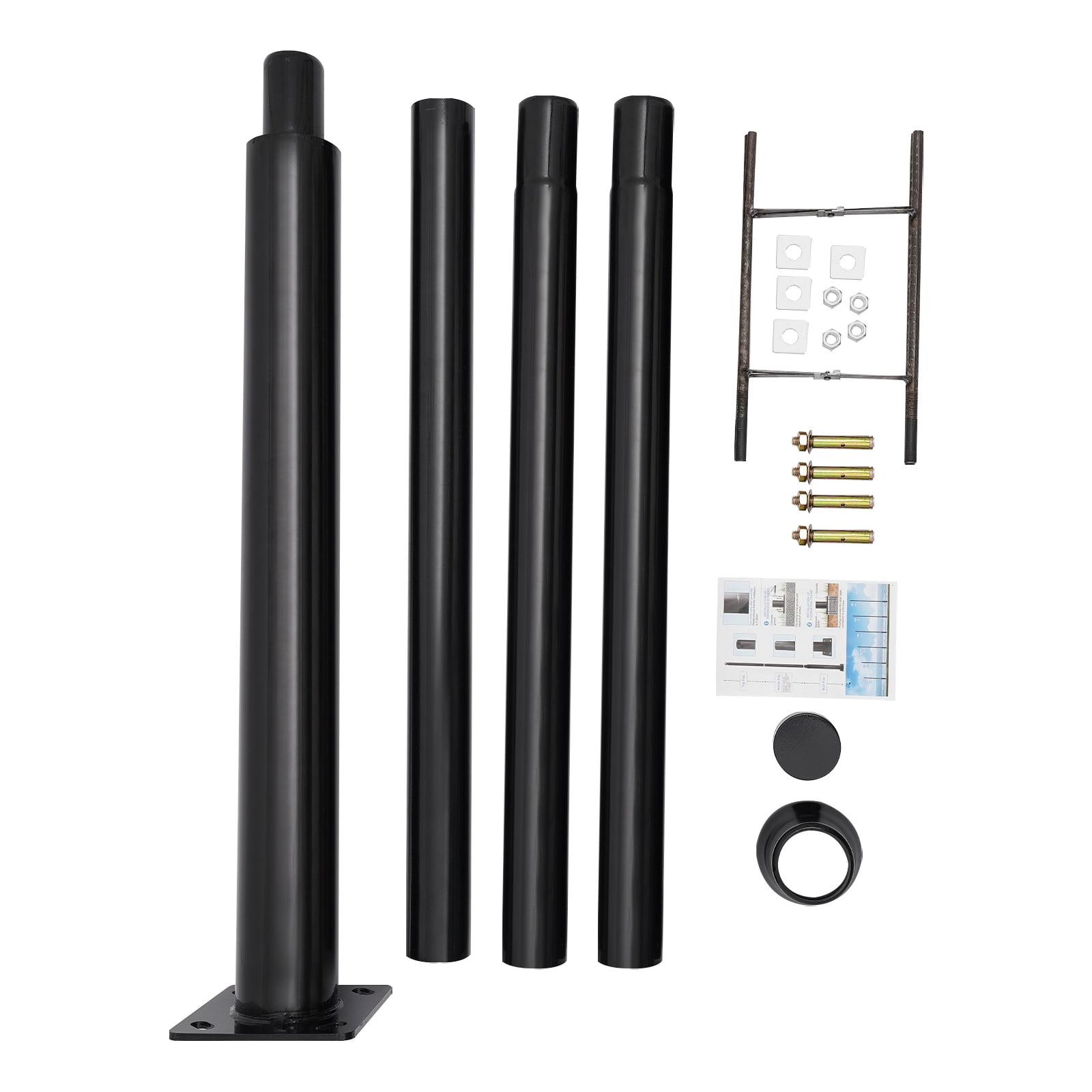 1 PCS Black Street Light Pole, Split Street Lamp Post for Outdoor Street, About 100kg/220.46lbs Load-bearing Capacity