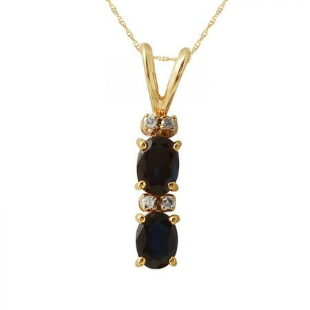 Foreli 1.02CTW Diamond And Sapphire 14K Yellow Gold Necklace