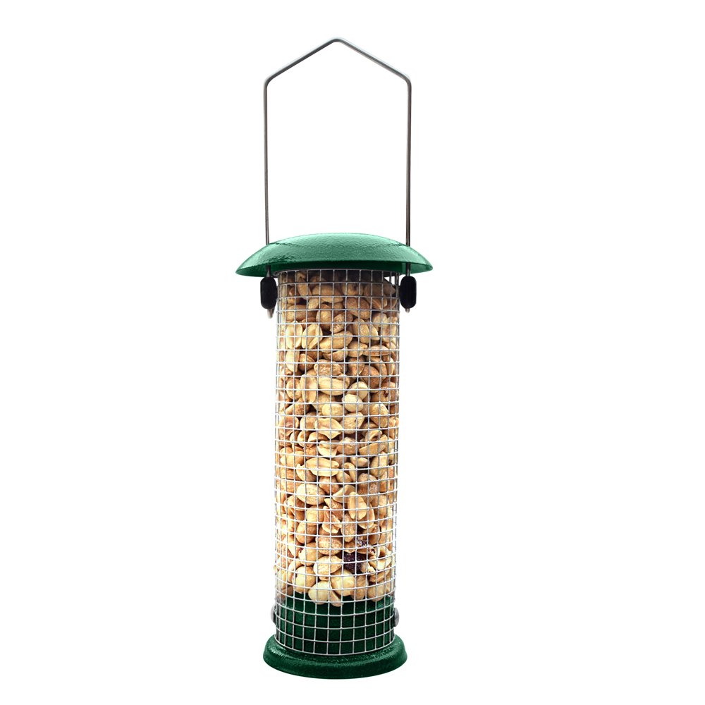 Premium Steel Sunflower Seed and Peanut Feeder, 9.5" Tall, Wild Bird