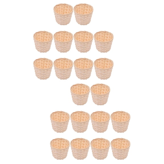 WORGEOUS 20 pcs Bamboo Woven Flower Storage Basket Woven Basket for Party Favors