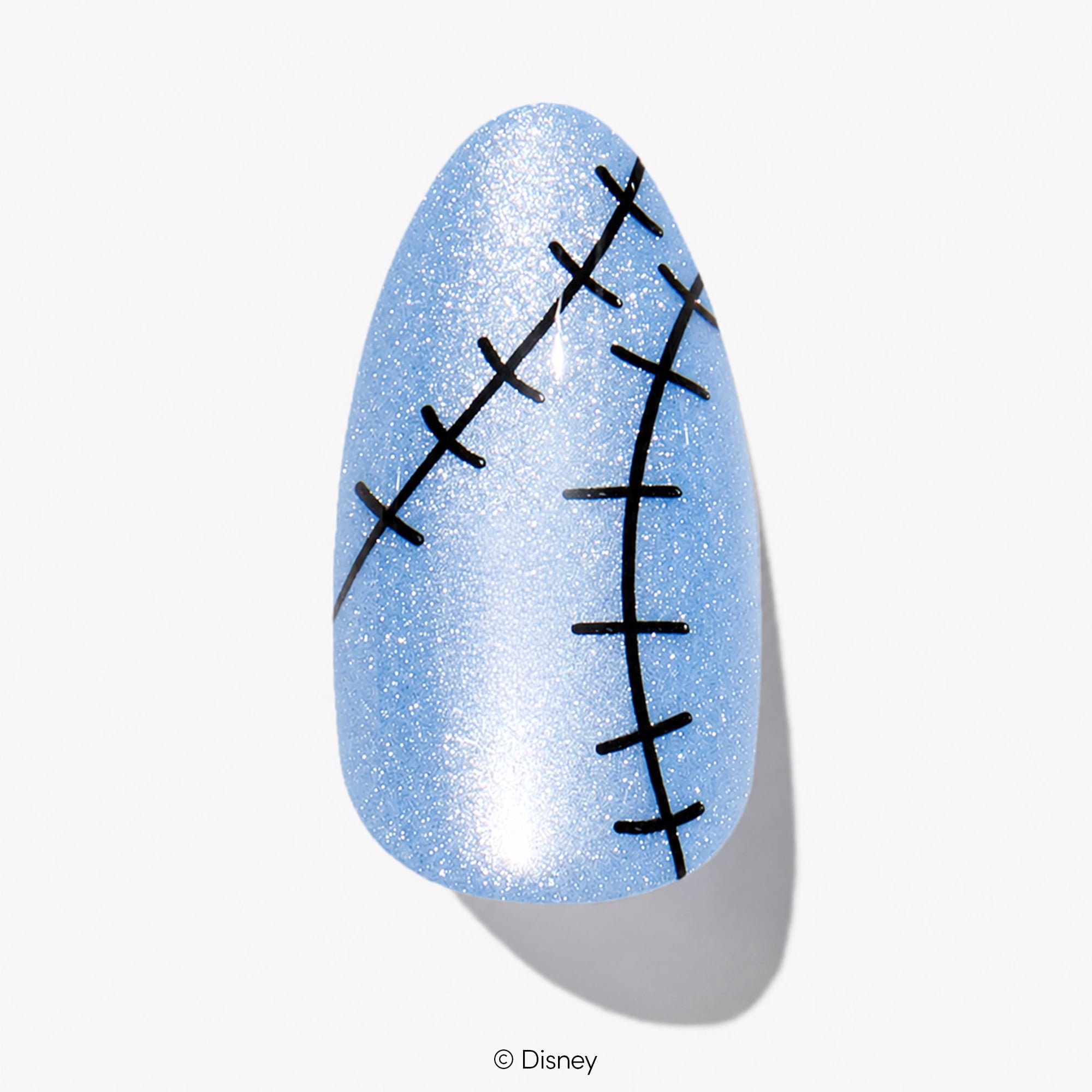 DIGI by Glamnetic x Nightmare Before Christmas Short Almond Press-on Nails, Stitched Together, 24 Pieces