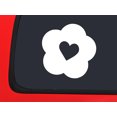 thumbnail image 2 of Car Sticker Flower Heart Girly Cute Simple Car Window Decal Sticker White 7 Inch, 2 of 2