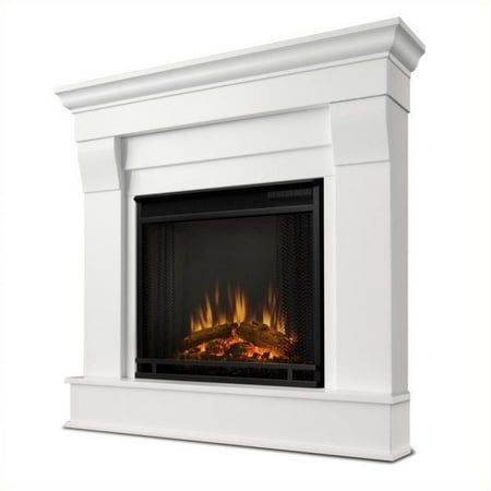 Real Flame Chateau Electric Corner Fireplace in White Finish