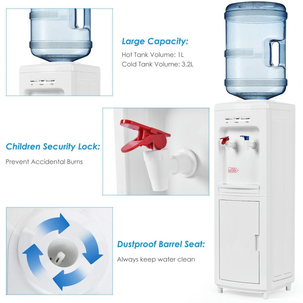 Topcobe 5 Gallons Hot and Cold Water Cooler Dispenser with Child Safety Lock for Home Kitchen Offices Dorm