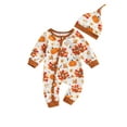 thumbnail image 2 of Baby Girl Boy Thanksgiving Outfit 3M 6M 9M 12M 18M 1st Thanksgiving Turkey Long Sleeve Romper Jumpsuit One Piece Bodysuit Fall Clothes, 2 of 9