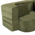 thumbnail image 2 of LiviNest Green Velvet Convertible Sofa Bed: Modern Folding Floor Sofa Bed for Small Apartments & Home Offices - Plush Fabric High-Density Foam Support Sleeper Sofa for Adults & Guests, 2 of 6