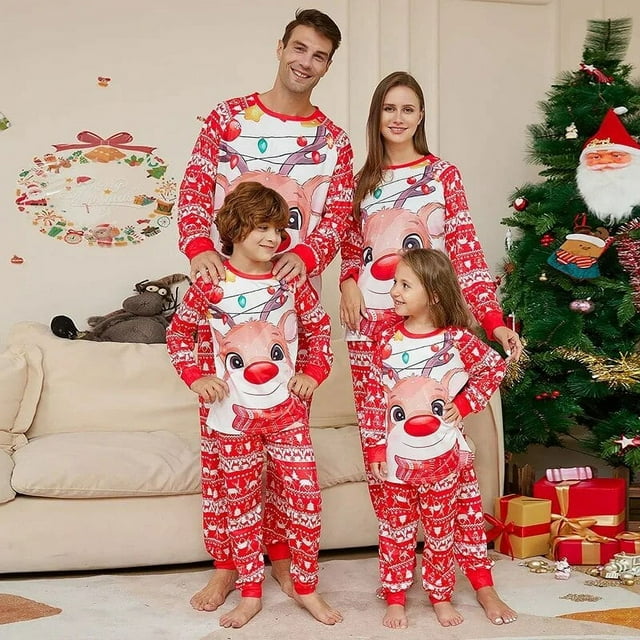 Ropa de Navidad a juego para la familia, pijamas de Navidad, moda de Año Nuevo, estampado de Papá Noel verde, conjunto para niños y adultos, pijama mameluco para bebé 2024