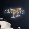 thumbnail image 2 of Handmadetneonsign Cheers Led Sign, Drink Champagne Led Light, Cocktail Neon Sign, Alcohol Neon, 2 of 5