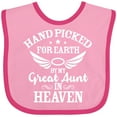 thumbnail image 3 of Inktastic Handpicked for Earth by My Great Aunt in Heaven Boys or Girls Baby Bib, 3 of 4