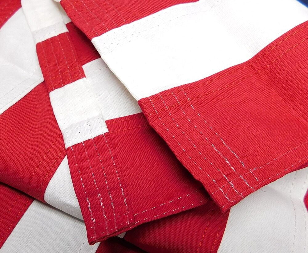 2x3 Embroidered 48 Star USA Sewn 100% Cotton Flag 2'x3' Clips