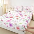 thumbnail image 4 of Erosebridal Watercolor Flowers Blossom Queen Sheet Sets,Colorful Omber Butterfly Bed Set For Girl 4 Pieces, 4 of 6