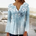 thumbnail image 2 of QATAINLAV Womens Long Sleeve V Neck Shirts Floral Printed Button Down Fall Fashion Blouses Loose Casual Dressy Tunic Tops, Multicolor, XXXL, 2 of 6