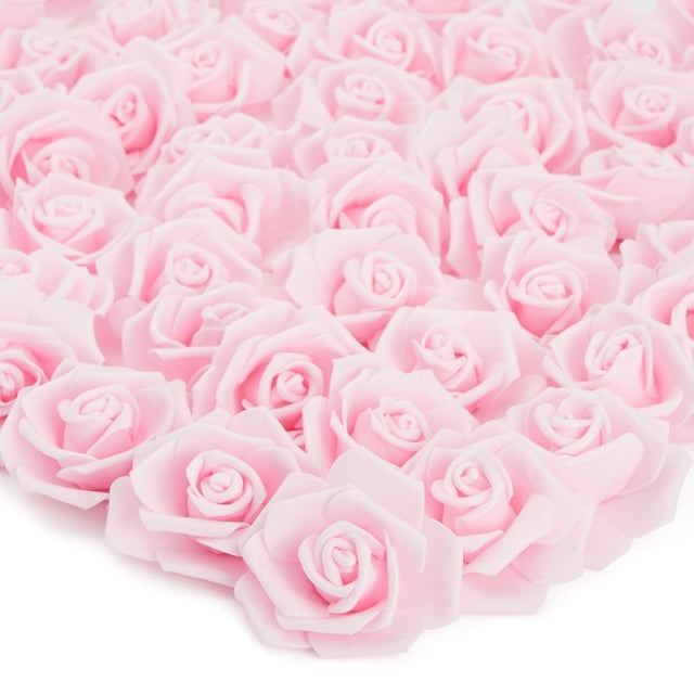 Flores artificiales Juvale, claveles rosa claro, paquete de 100