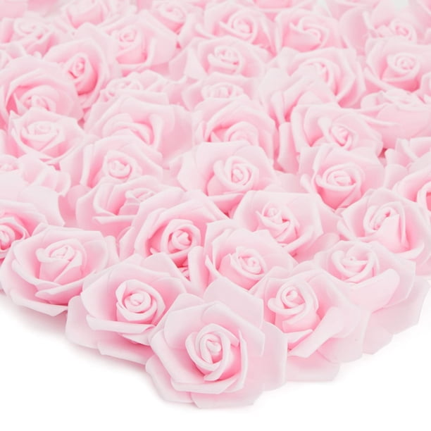 Flores artificiales Juvale, claveles rosa claro, paquete de 100