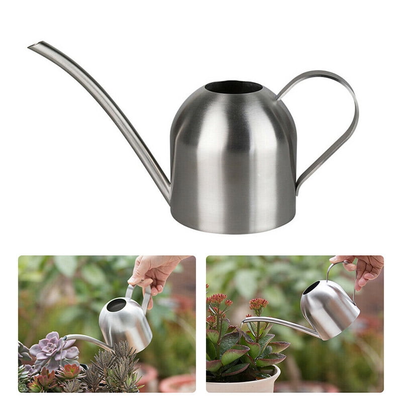 Stainless Steel Small Watering Can Pot Garden Spout Plants Flower Watering Tool 