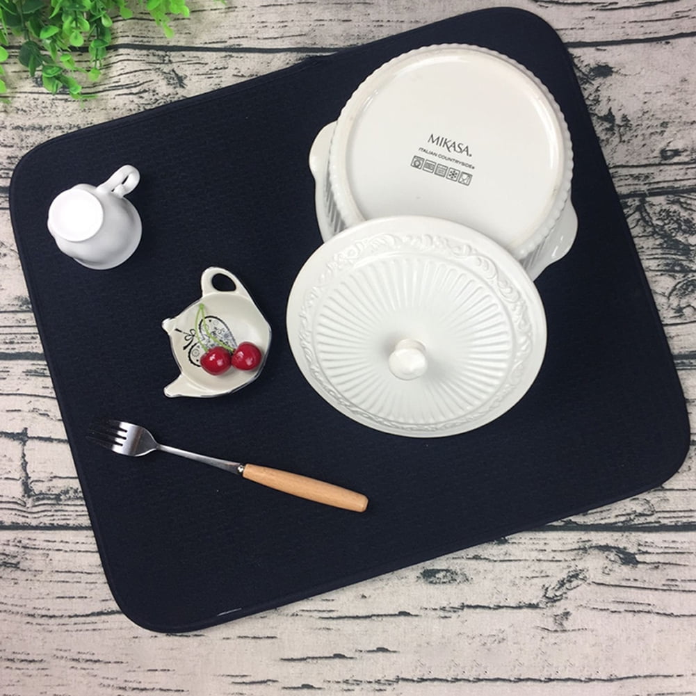 Ultra Absorbent Reversible Microfiber Dish Drying Mat and Protector for
