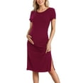 thumbnail image 2 of Women's Maternity Dress Short Sleeve Split Pregnancy Dresses Maternity Clothes, 2 of 6
