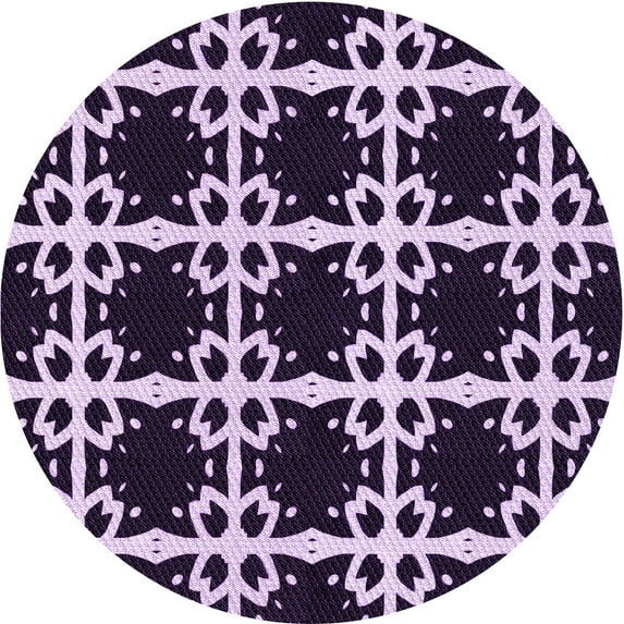 Ahgly Company Machine Washable Indoor Square Transitional Bright Lilac Purple Area Rugs, 3' Square