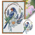 thumbnail image 1 of Bordado Parcial Algodón Ecológico 14CT Lindo Pájaro Corona Punto Cruz 21x31cm, 1 of 9