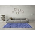 thumbnail image 3 of Ahgly Company Machine Washable Indoor Square Abstract Blue Modern Area Rugs, 7' Square, 3 of 4