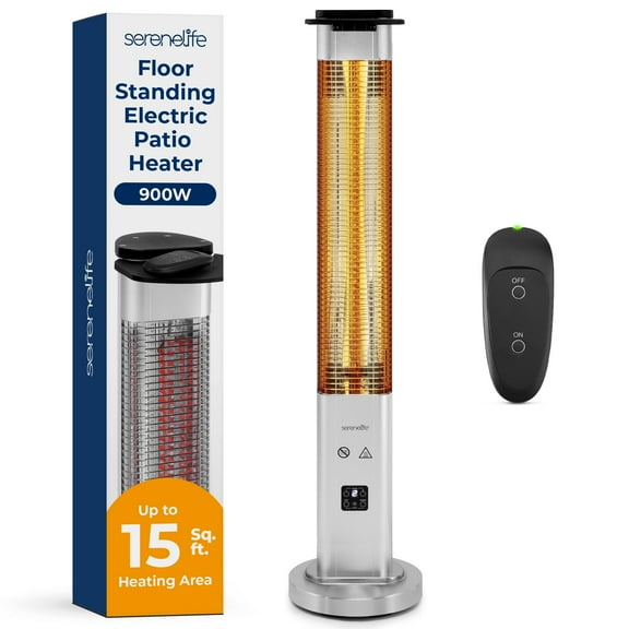 SereneLife 900W Floor Standing Electric Patio Heater w/ Three Power Settings