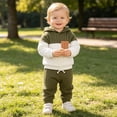 thumbnail image 6 of WhouRiu Boys Casual Ribbed Knit Outfits Autumn Cozy Pullover Hoodies And Pants Sets Baby Clothes, 6 of 9