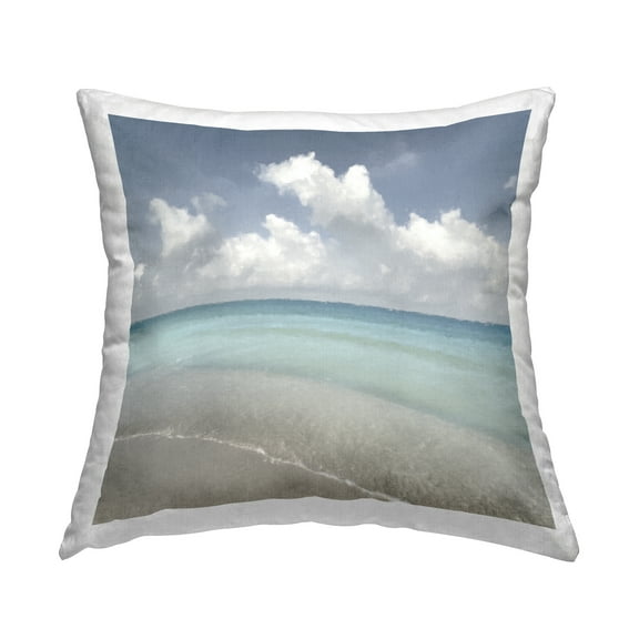 Stupell Industries Cloudy Beach Shore Decorative Printed Throw Pillow, 18 x 18