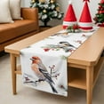 thumbnail image 6 of Christmas Table Runner Red Robin Bird Table Runners Berry Pine Needles Snow Cotton Linen Dresser Scarf Kitchen Dining Table Decor for Christmas Holiday Party Decor 13x90 Inch, 6 of 9