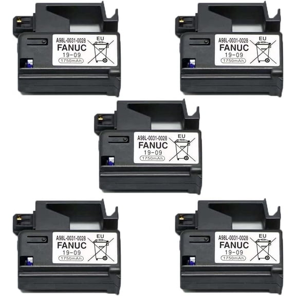 (5-Pack) 1750mAh 3V A98L-0031-0028 PLC Lithium Battery for A02B-0309-K102 CNC Replacement Battery