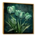 thumbnail image 2 of Designart "Vibrant Green" Tulips Floater Framed Canvas Art Print, 2 of 5