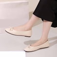 thumbnail image 4 of TAGOLD Womens Flats Shoes,Women's Fashionable Casual French Round Toe Bow Low-Top Lightweight All-Season Work Flat Shoes, 4 of 5