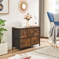 thumbnail image 5 of VECELO 5-Drawer Dresser for Bedroom Chest of Drawers Storage Dresser, 31.5" Length Unit Standing Organizer Metal Frame Wooden Top Living Room Entryway Office, Brown, 5 of 11